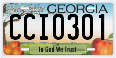 GA license plate CCI0301