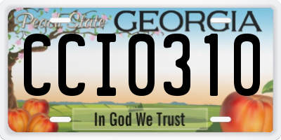 GA license plate CCI0310