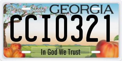GA license plate CCI0321