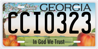 GA license plate CCI0323