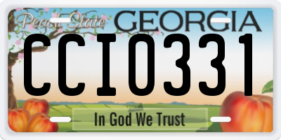 GA license plate CCI0331