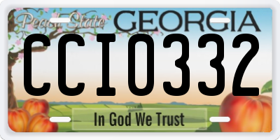 GA license plate CCI0332