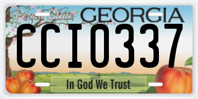 GA license plate CCI0337