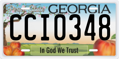 GA license plate CCI0348