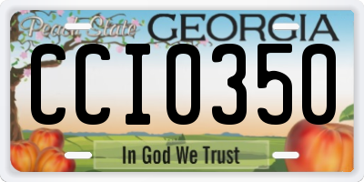 GA license plate CCI0350