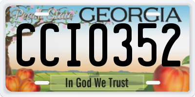 GA license plate CCI0352