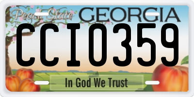 GA license plate CCI0359