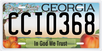GA license plate CCI0368