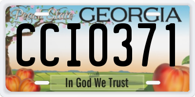 GA license plate CCI0371