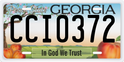 GA license plate CCI0372