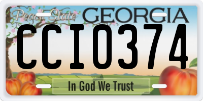 GA license plate CCI0374