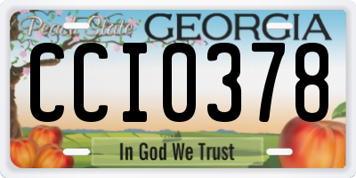 GA license plate CCI0378