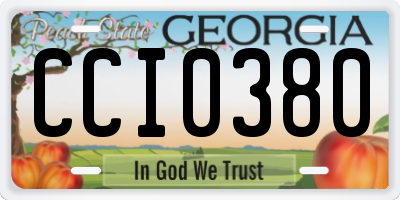 GA license plate CCI0380