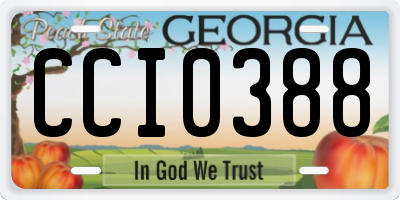 GA license plate CCI0388
