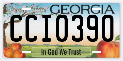 GA license plate CCI0390