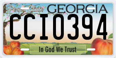 GA license plate CCI0394
