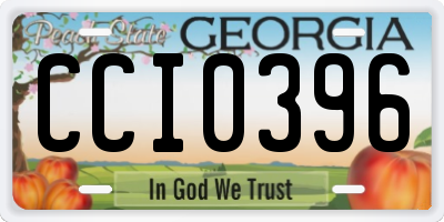 GA license plate CCI0396