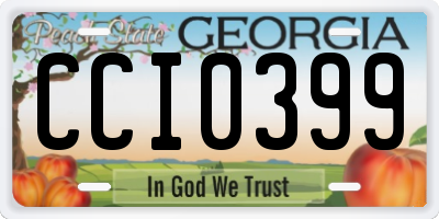 GA license plate CCI0399