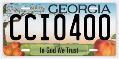 GA license plate CCI0400