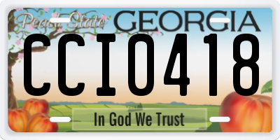 GA license plate CCI0418
