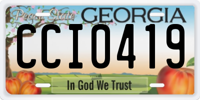 GA license plate CCI0419