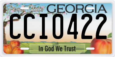 GA license plate CCI0422