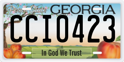 GA license plate CCI0423