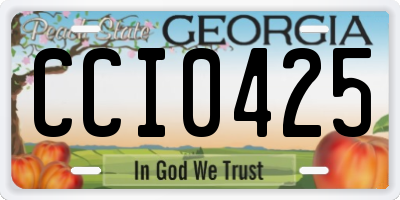 GA license plate CCI0425