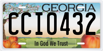 GA license plate CCI0432