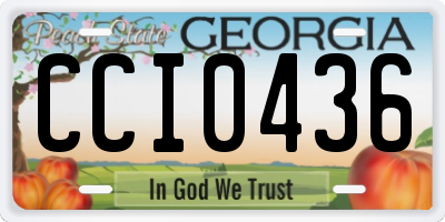GA license plate CCI0436