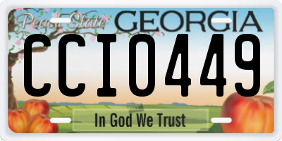 GA license plate CCI0449