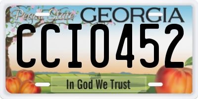GA license plate CCI0452
