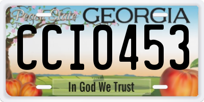 GA license plate CCI0453