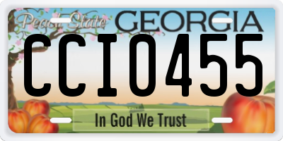 GA license plate CCI0455