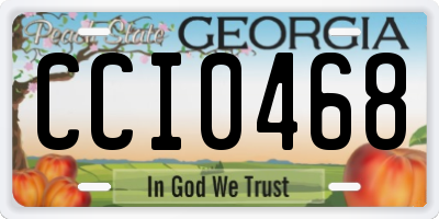 GA license plate CCI0468