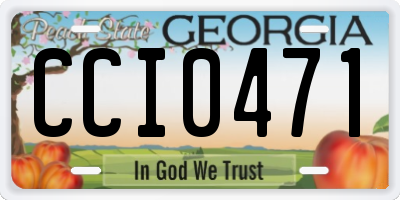 GA license plate CCI0471