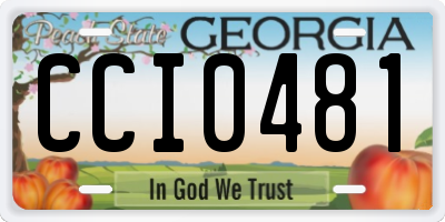 GA license plate CCI0481