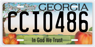 GA license plate CCI0486
