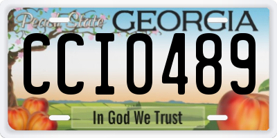 GA license plate CCI0489