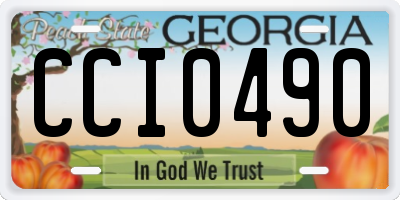 GA license plate CCI0490