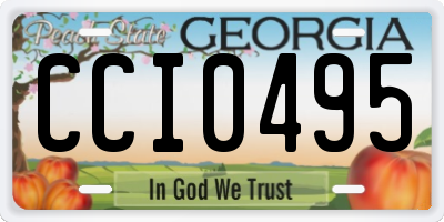 GA license plate CCI0495