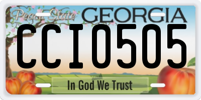 GA license plate CCI0505