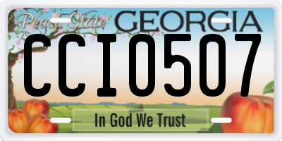 GA license plate CCI0507
