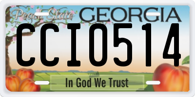 GA license plate CCI0514