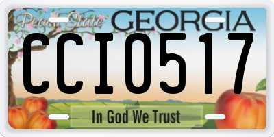 GA license plate CCI0517