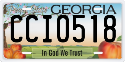 GA license plate CCI0518