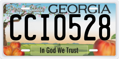 GA license plate CCI0528