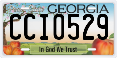 GA license plate CCI0529