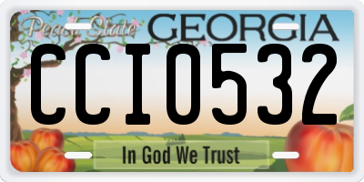 GA license plate CCI0532