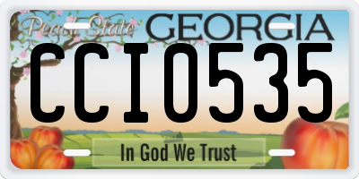GA license plate CCI0535